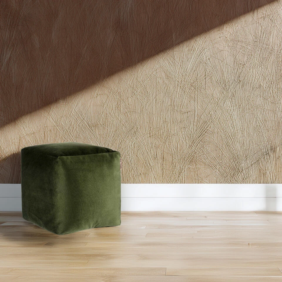Merkloos Arte Regal Poef - Fluweel - Donkergroen - 30 X 30 Cm - Vierkant 5 Merkloos Arte Regal Poef - Fluweel - Donkergroen - 30 X 30 Cm - Vierkant - Afbeelding 5