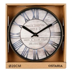 Merkloos Ostaria Wandklok/muur Klok - Stationsklok - D20 Cm - Houtlook -Leenbakker Winkel 3a8713e26da7441cb9dc1fa93edd2b9d