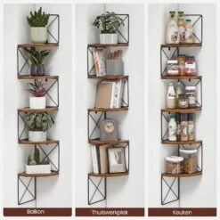 Parya Home Hoekplank, Boekenkast Met Zigzagdesig, 5 Lagen -Leenbakker Winkel 3ab7d07710a54f9b89fa603c1621a49f