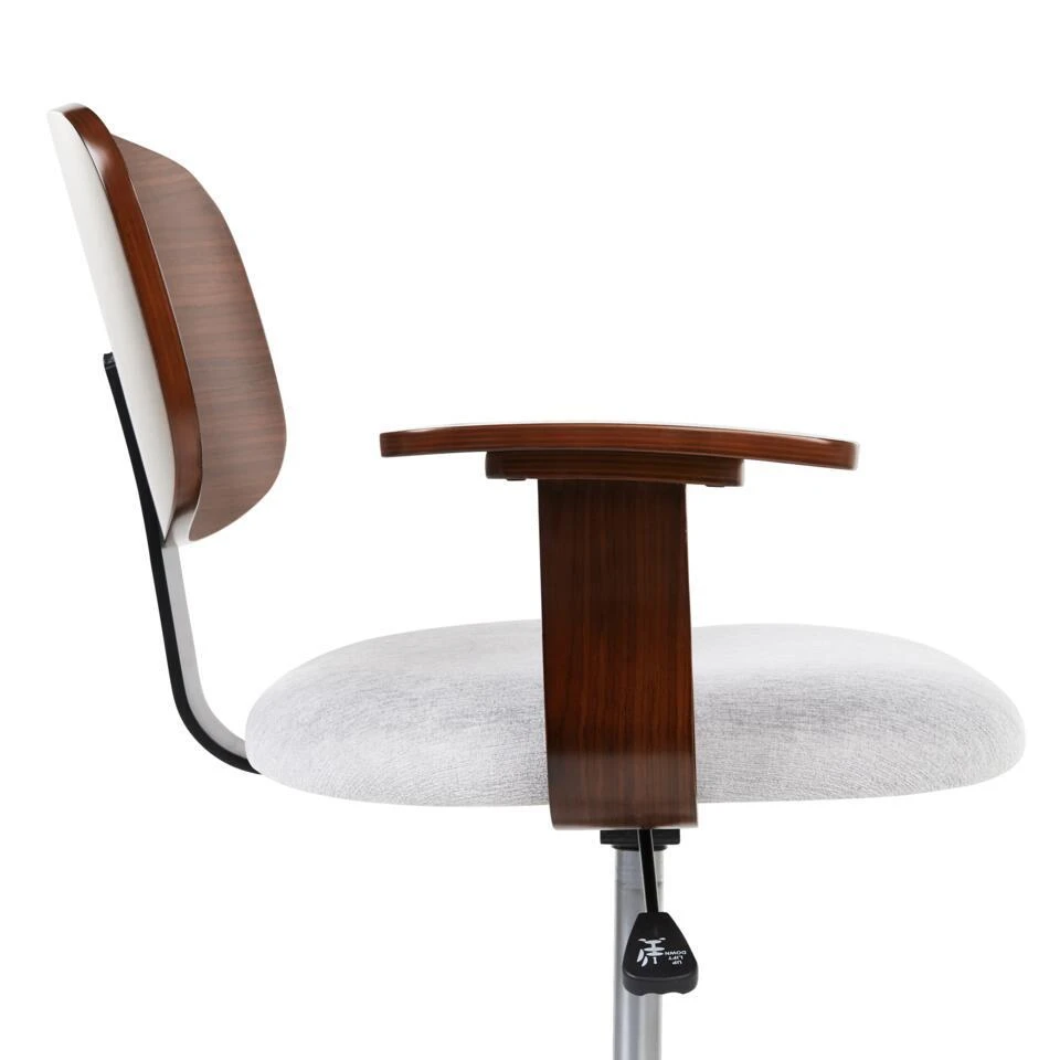 GUNNISON - Bureaustoel - Lichtgrijs - Linnen 6 GUNNISON - Bureaustoel - Lichtgrijs - Linnen - Afbeelding 6