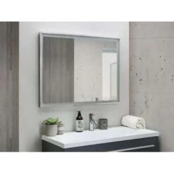 Beliani Badkamerspiegel ARGENS - Zilver Synthetisch Materiaal -Leenbakker Winkel 3de884ce60ff4283b507e3235e5367f6