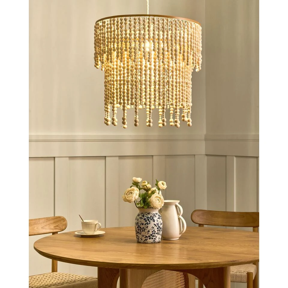 KIRINDI - Kroonluchter - Lichtbruin - Rubberhout 2 KIRINDI - Kroonluchter - Lichtbruin - Rubberhout - Afbeelding 2