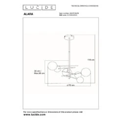 Lucide ALARA Hanglamp - Goud -Leenbakker Winkel 42a296a6b93a421d822a41b94b602895