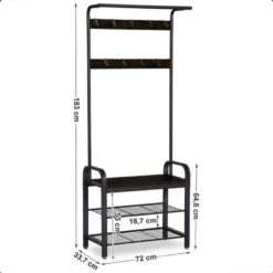 Goliving Kapstok - Garderoberek - Schoenenrek - Staand - Industrieel -Leenbakker Winkel 42c8ccfe57bf4d3ead201b13991d737e