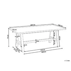 TONNARE - Tuintafel - Licht Hout - 200 X 100 Cm - Beton -Leenbakker Winkel 4337d69a67fe433aa92dc3c6b1b54d9d