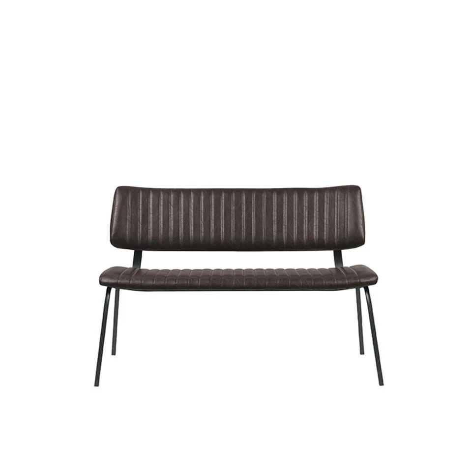 LABEL51 Eetkamerbank Gusto - Donkerbruin - PU-Leder - 120 Cm 2 LABEL51 Eetkamerbank Gusto - Donkerbruin - PU-Leder - 120 Cm - Afbeelding 2