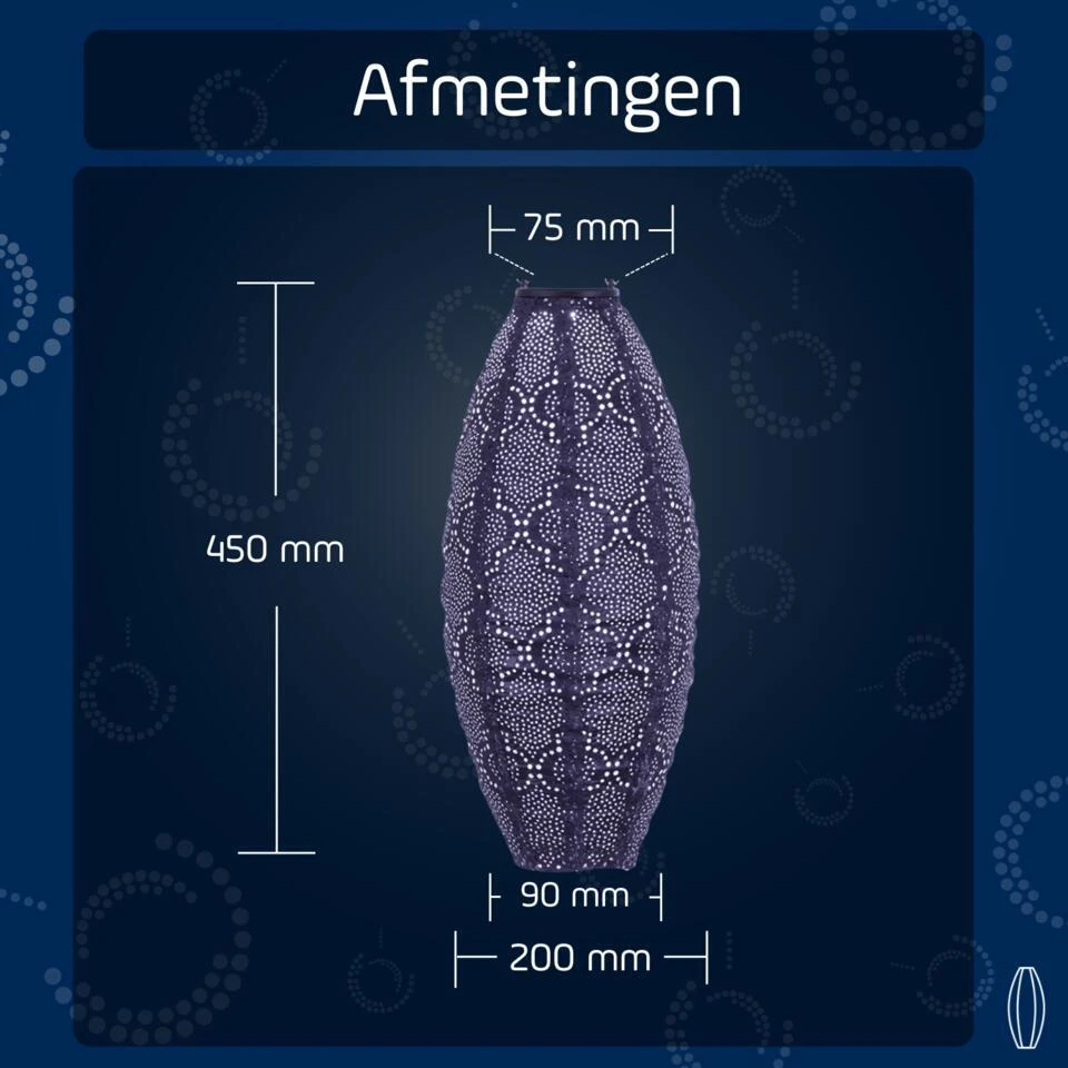LUMIZ Solar Lampion Bazaar Long Oval - 20 Cm - Future Dusk 6 LUMIZ Solar Lampion Bazaar Long Oval - 20 Cm - Future Dusk - Afbeelding 6
