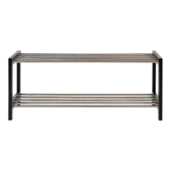 Padova Schoenenrek - Met 2 Niveaus - Zwart - Metaal- 34x32cm -Leenbakker Winkel 44f1cfb876804a75b371385810a411ce