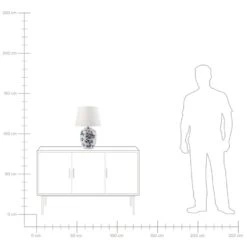 SUNJA - Tafellamp - Wit/Blauw - Porselein/Linnen -Leenbakker Winkel 47869df98d2b42358bcbe8d8a22c6241