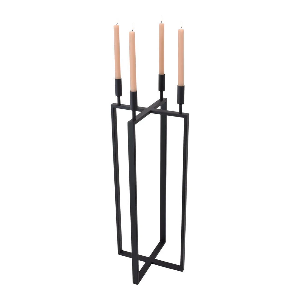 LOFT42 Vloerkandelaar Birk 4 Kaarsen - Zwart Metaal 2 LOFT42 Vloerkandelaar Birk 4 Kaarsen - Zwart Metaal - Afbeelding 2