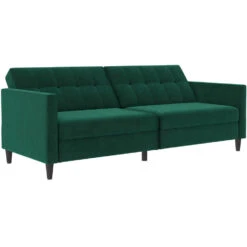 Hartford - 3-zits Slaapbank Donkergroen Fluweel -Leenbakker Winkel 4a986b35ff424a21b755901e75b7985a