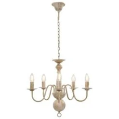 VidaXL Kroonluchter 5xE14 Antiekwit -Leenbakker Winkel 4aa3df6a98064914a97bcf7e1c187e63