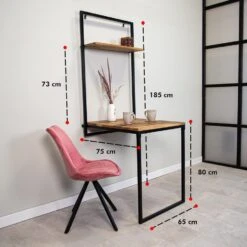 Industriële Wandtafel Inklapbaar Berguna - 75x65x185 Cm - Mangohout - Bruin -Leenbakker Winkel 4b07de0b631641e28ac580356770905d
