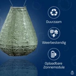 LUMIZ Solar Lampion Baar Tulip - 20 Cm - Sage Green -Leenbakker Winkel 4ba8ede76f8e4e97a8d26085f06bc72f