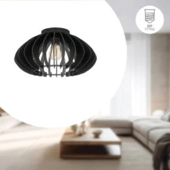 EGLO Cossano 3 Plafondlamp - E27 - Ø45 Cm - Hout - Zwart -Leenbakker Winkel 4c0e67ee22774920a4d53968b57ccb66