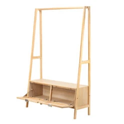 Massief Houten Kledingrek Met Rieten Zitting -Leenbakker Winkel 4c26277dc8a04720ac847c3b775527da