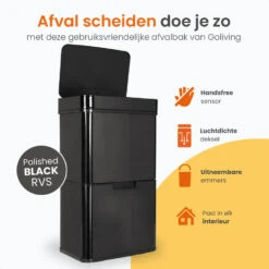 Goliving Automatische Sensor Prullenbak 64 Liter – Afvalemmer Keuken - Afvalbak -Leenbakker Winkel 4cef5c45364440d8aac125982f313628