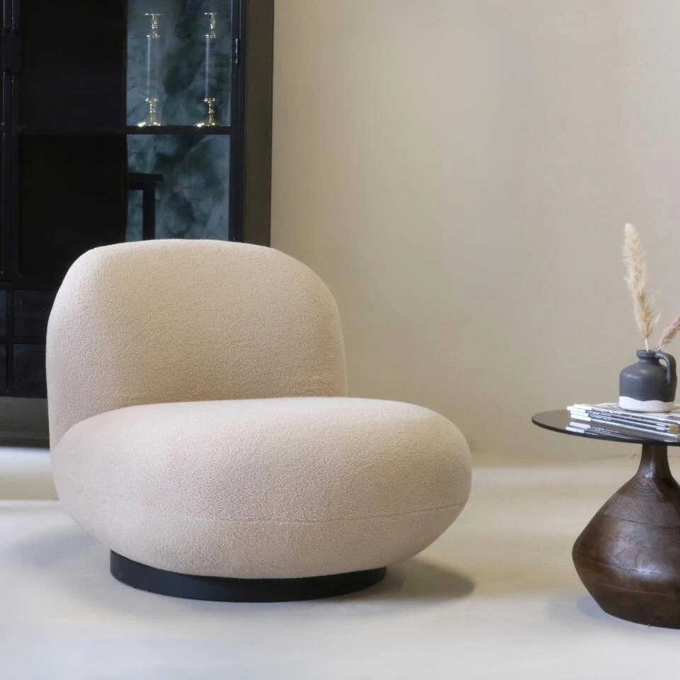 Fauteuil Teddy Beige - Zithoogte 41cm - 81x94x71cm - Swivel 7 Fauteuil Teddy Beige - Zithoogte 41cm - 81x94x71cm - Swivel - Afbeelding 7