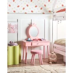 MARGIE - Kinderkaptafel Met Krukje - Roze - MDF -Leenbakker Winkel 4e2ba51618304a69b6a87dfc05802019