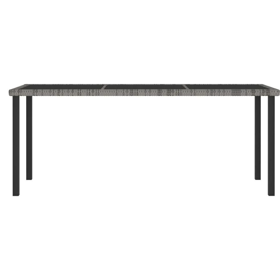 VidaXL - Tuintafel - Grijs - Poly Rattan - 180 X 70 X 73 Cm 2 VidaXL - Tuintafel - Grijs - Poly Rattan - 180 X 70 X 73 Cm - Afbeelding 2