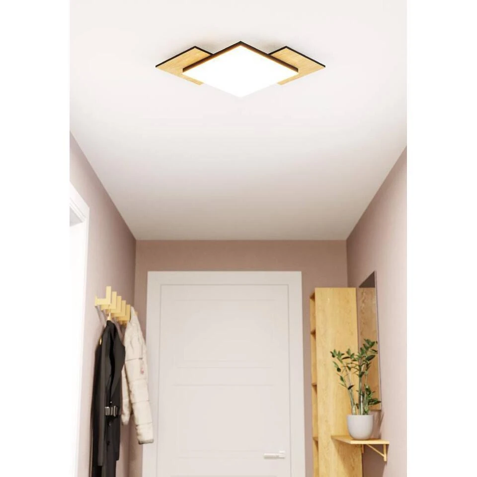 EGLO Tamuria Plafonnière - LED - Ø 28.5 Cm - Zwart/Bruin 2 EGLO Tamuria Plafonnière - LED - Ø 28.5 Cm - Zwart/Bruin - Afbeelding 2