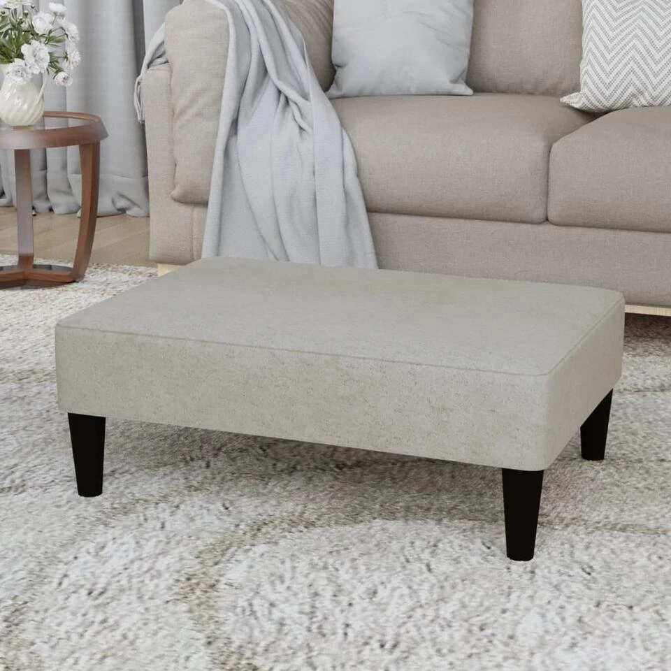 VidaXL Kruk Microvezelstof Lichtgrijs 2 VidaXL Kruk Microvezelstof Lichtgrijs - Afbeelding 2