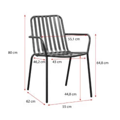 Stapelstoel Vence - Metaal/antraciet - 82x55x62 Cm -Leenbakker Winkel 50105160 9096