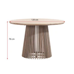 Tuintafel Saône - Acacia/greywash - 76xØ120 Cm -Leenbakker Winkel 50153056 9096