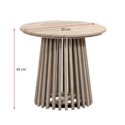 Bijzettafel Saône - Acacia/greywash - 45xØ50 Cm -Leenbakker Winkel 50153059 9096