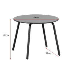 Bijzettafel Montreal - Antraciet/metaal - Ø50 Cm -Leenbakker Winkel 50155212 9096