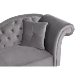 LATTES - Chaise Longue - Grijs - Rechterzijde - Fluweel -Leenbakker Winkel 5043674f020347218b53931d86a9bbd3