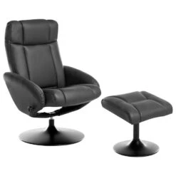 APATE - Relaxfauteuil Met Voetenbank - Zwart - Veganistisch Leer -Leenbakker Winkel 5062b36787744eeca47ec74a5ab61f3a