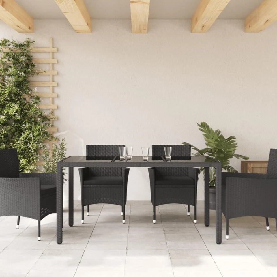 VidaXL - Tuintafel - Zwart - Poly Rattan - 150 X 90 X 75 Cm 3 VidaXL - Tuintafel - Zwart - Poly Rattan - 150 X 90 X 75 Cm - Afbeelding 3