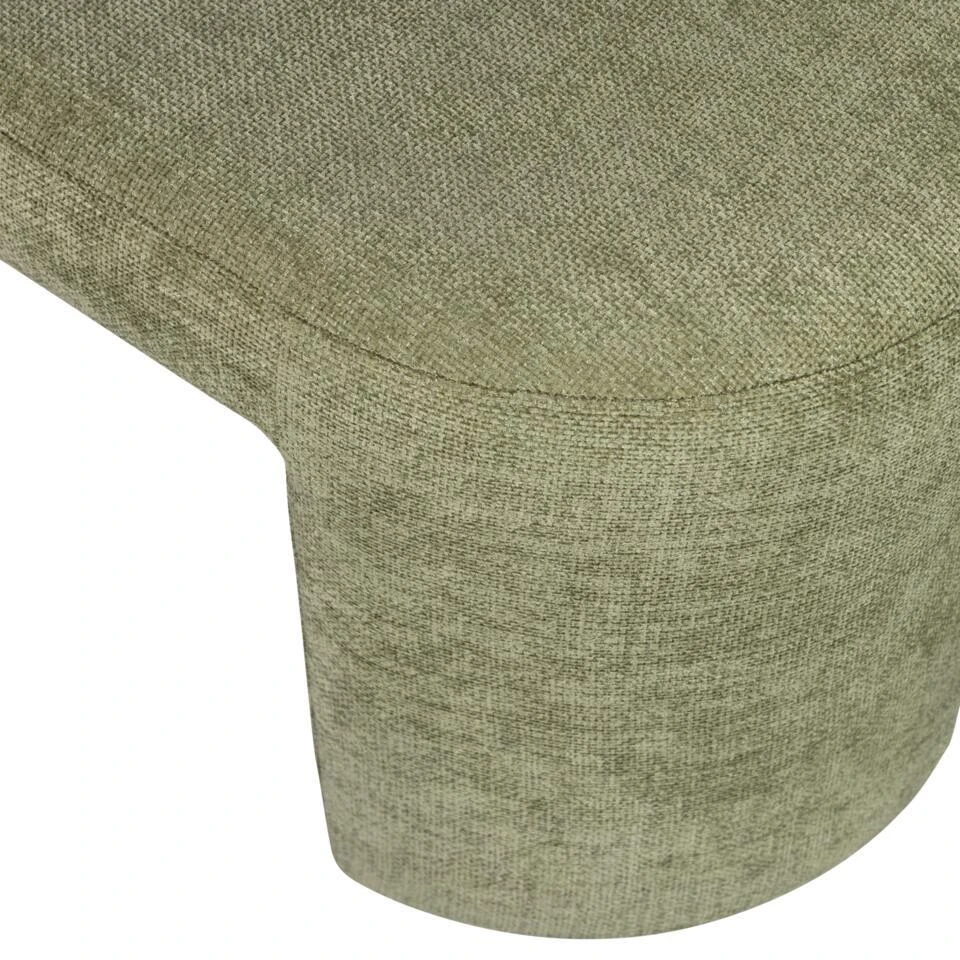WOOOD Jacob Bankje - Chenille - Olive Green - 46x130x46 3 WOOOD Jacob Bankje - Chenille - Olive Green - 46x130x46 - Afbeelding 3