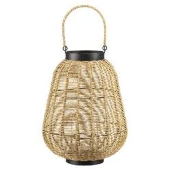 Lantaarn Finn - Naturel - Kunststof - 35xΓΈ27 Cm