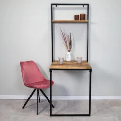 Industriële Wandtafel Inklapbaar Berguna - 75x65x185 Cm - Mangohout - Bruin -Leenbakker Winkel 54780b460c7b4062ac7ab26a00c49cee