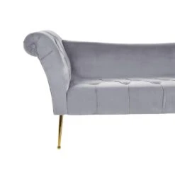 NANTILLY - Chaise Longue - Grijs - Symmetrisch - Fluweel -Leenbakker Winkel 54aed640cddf442d91d37c23c5b80fb1