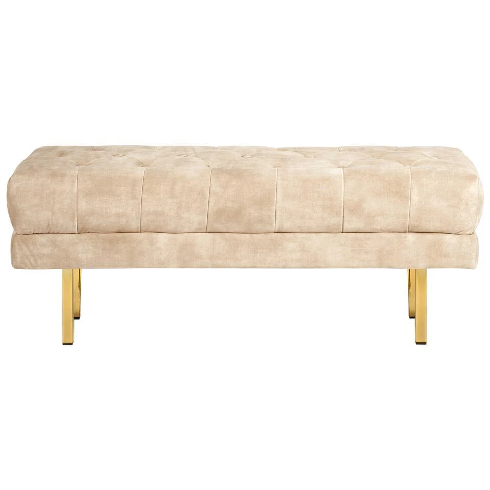 ROSEVILLE - Bankje - Beige - Fluweel 5 ROSEVILLE - Bankje - Beige - Fluweel - Afbeelding 5