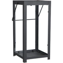 Lantaarn Lasio Zwart Metaal - 31x15,5x16,5 Cm