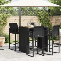 VidaXL - Tuinbartafel - Zwart - Poly Rattan - 105 X 80 X 110 Cm -Leenbakker Winkel 5619dc4301d640248967068e121fc613