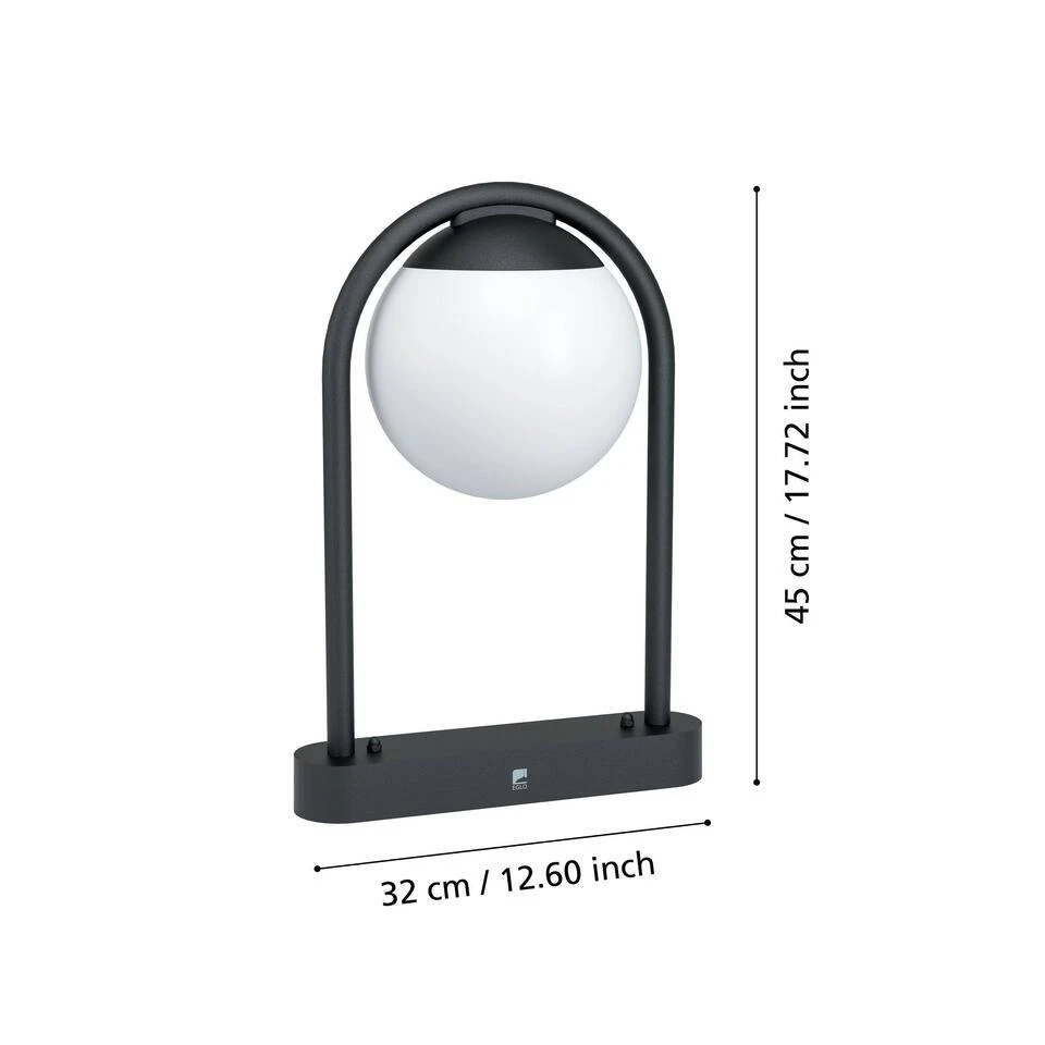 EGLO Prata Vecchia Sokkellamp - E27 - Ø 18 Cm - Zwart 5 EGLO Prata Vecchia Sokkellamp - E27 - Ø 18 Cm - Zwart - Afbeelding 5