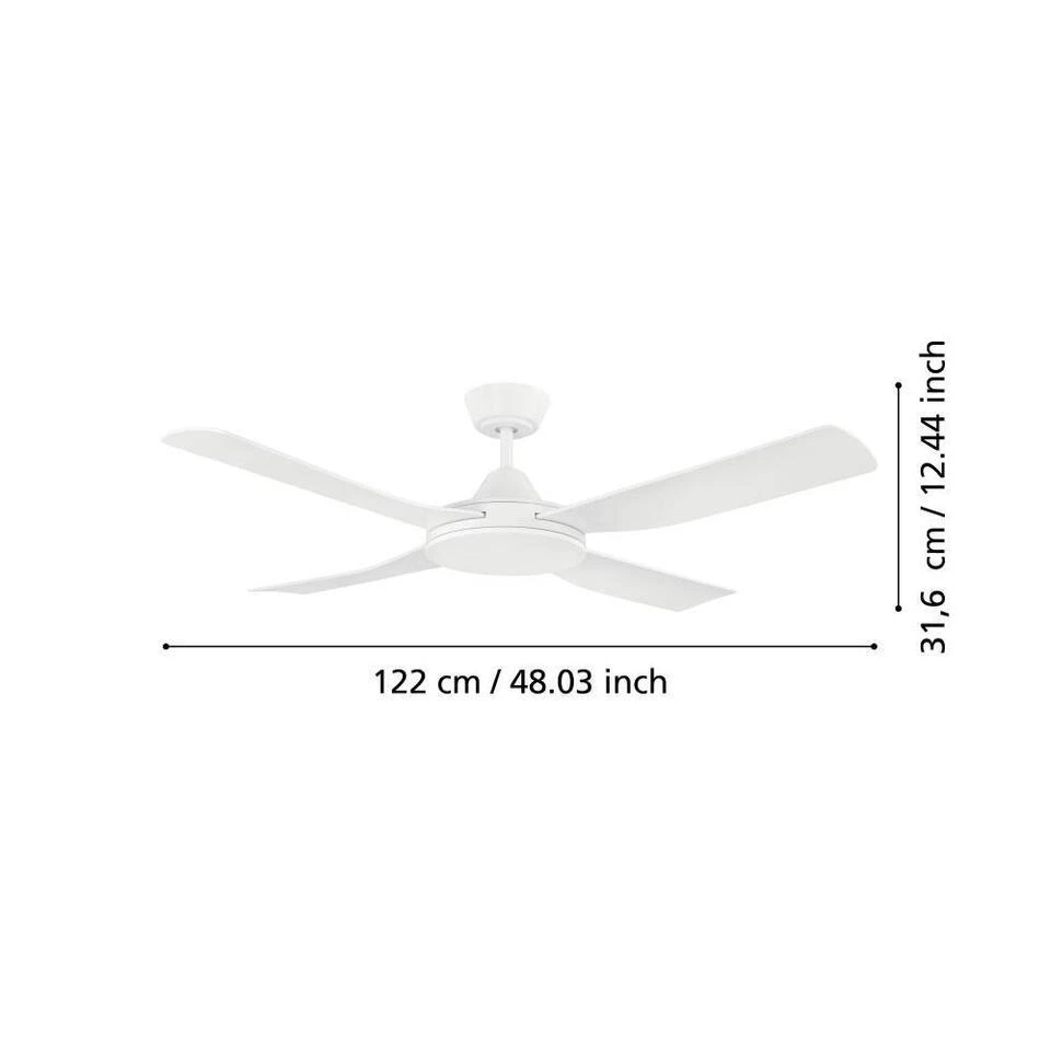 EGLO Bondi 1 Plafondventilator - 122cm - Wit - 3 Standen 3 EGLO Bondi 1 Plafondventilator - 122cm - Wit - 3 Standen - Afbeelding 3