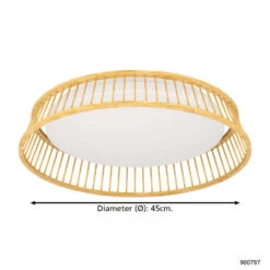 EGLO Luppineria Plafondlamp - LED - Ø 45 Cm - Bruin/Wit - Hout -Leenbakker Winkel 5ccc34e99a7740dabca1f93cfbc19c0b