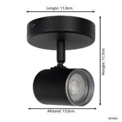 EGLO Consuma 1 Spot - GU10 - 11 Cm - Zwart -Leenbakker Winkel 5d4bd91dc9ba43a680fff02d1a58f771