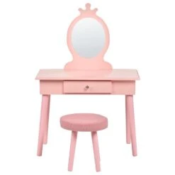MARGIE - Kinderkaptafel Met Krukje - Roze - MDF -Leenbakker Winkel 5d6fe11e7e124426b8e278bd4c1bc04a