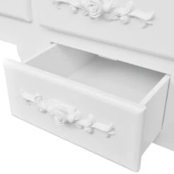 VidaXL Kaptafel Met Krukje En 3 Spiegels Wit -Leenbakker Winkel 5efebc489507406fb40c405cf3654a53