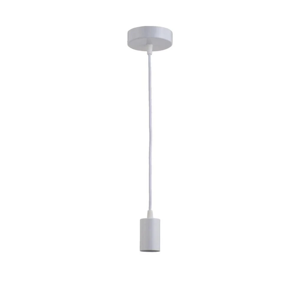 Pendel Hanglamp - Wit - E27 - 200 Cm 2 Pendel Hanglamp - Wit - E27 - 200 Cm - Afbeelding 2