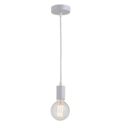 Pendel Hanglamp - Wit - E27 - 200 Cm