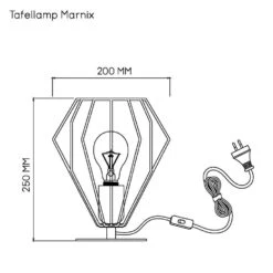Tafellamp Marnix - Mat Zwart - Ø20x25 Cm -Leenbakker Winkel 60301094 9700
