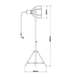 Vloerlamp Thom - Antiek Zwart - 59x165 Cm -Leenbakker Winkel 60350418 9701